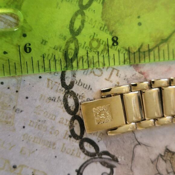 Anne Klein Gold Watch with Crystal Bezel & Roman Dial Model AK/1498 - Picture 10 of 10